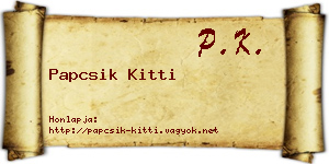 Papcsik Kitti névjegykártya